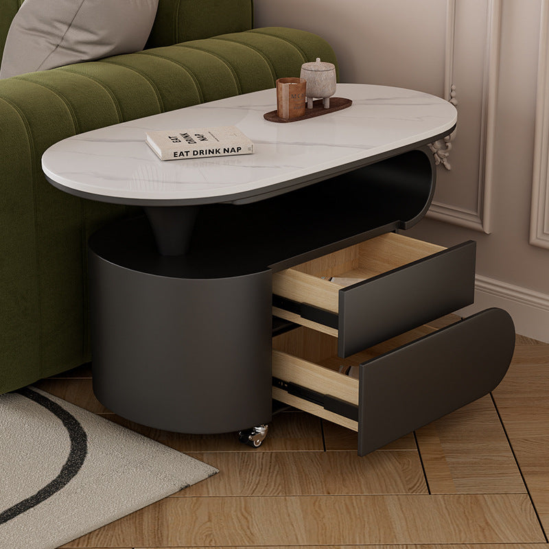 Italian-style modern for homemovable slate small coffee table small apartment new arrivalcasual solid wood with drawer storage