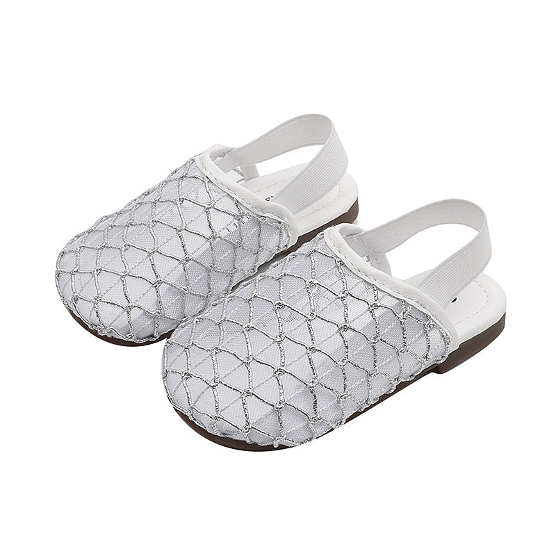 Soft bottom mesh breathable slip-on lazy person with skirt  summer baotou half slippers girl outwear outer trend