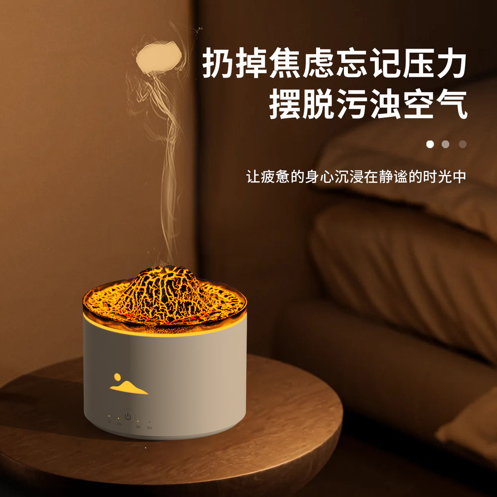 Aromatherapy machine for home desktop humidifier artificial smoke ring flame cross-border fragrance automatic fragrance machine wood grain