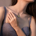 European and american fashion jewelry women's smooth round pendant heart lock necklace 18k gold necklace jewelry wholesale manufacturer