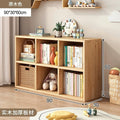 Checkered solid wood bookshelf floor-standing storage rack home living room organizer wall-mounted low cabinet bookcase