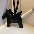 Pony pendant hand-stitched real goatskin angel pegasus keychain platinum bag pendant new arrival creative car pendant