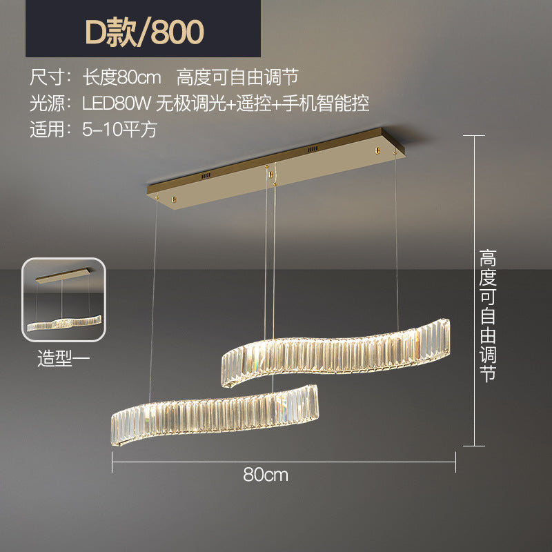 Living room crystal chandelier light luxury combination modern simple dining room master bedroom light 2022 new whole house package lighting