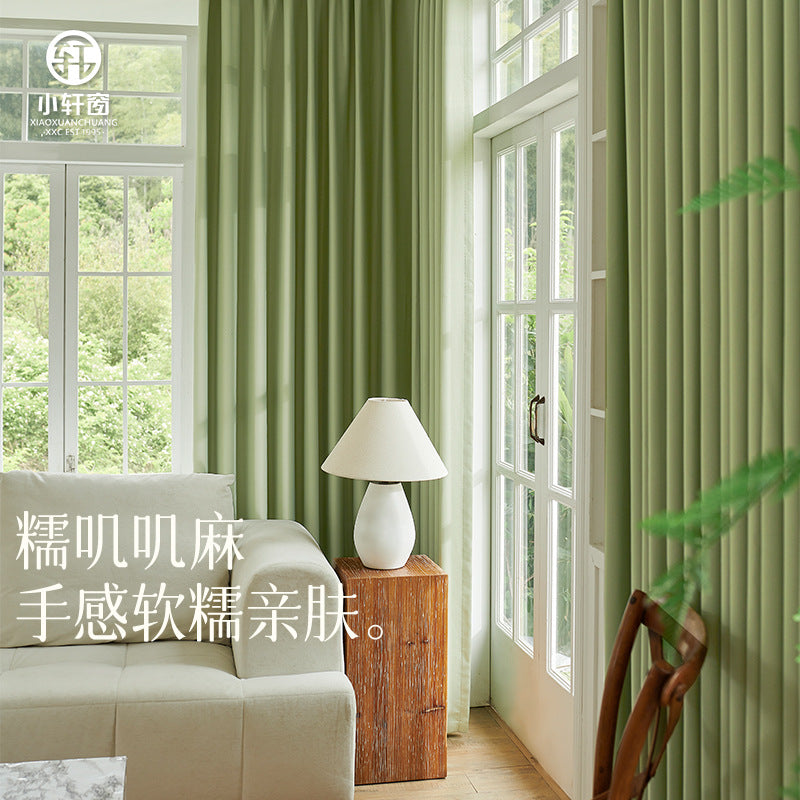 Modern minimalist blackout chenille curtain fabric wholesale for bedroom and living room - shaoxing keqiao curtains [project]