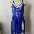 fashion sexyintimates wholesale women's sexylace mesh patchwork suspender slit thin long skirt nightgown