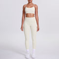 Cloud-feel compression yoga set: sexy open-back sports bra with high-waisted butt-lifting leggings and pockets - women's running & fitness apparel