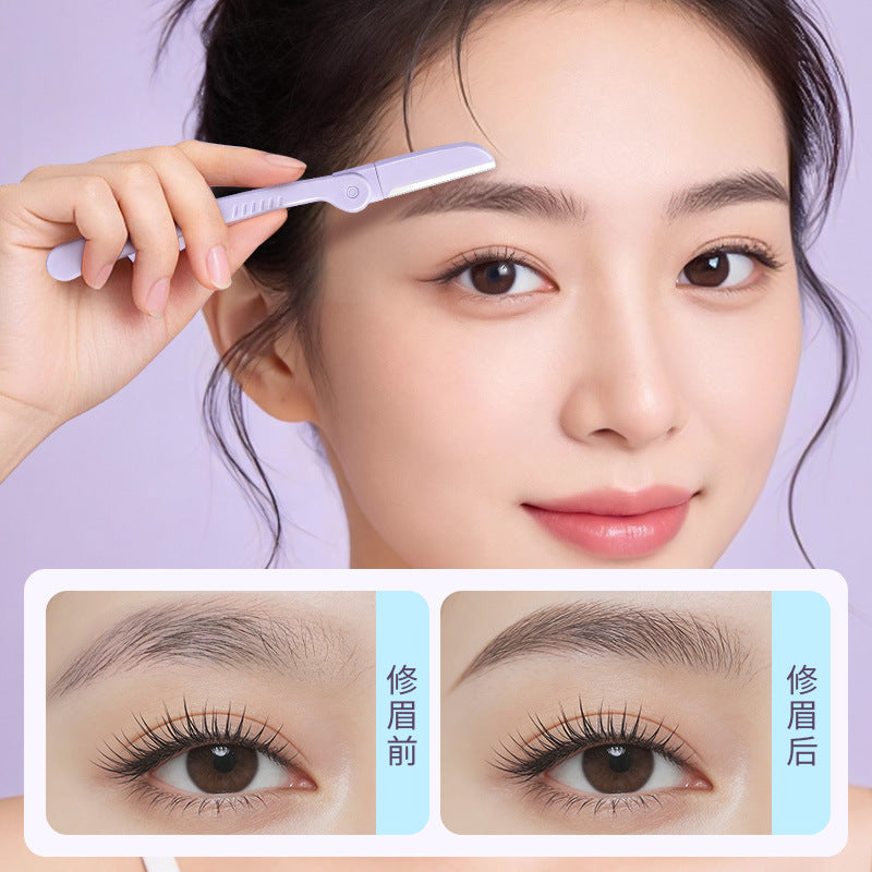 Rhino folding micro eyebrow razor - stainless steel blades, safe eyebrow shaper, women's eyebrow grooming beauty tool - in stock