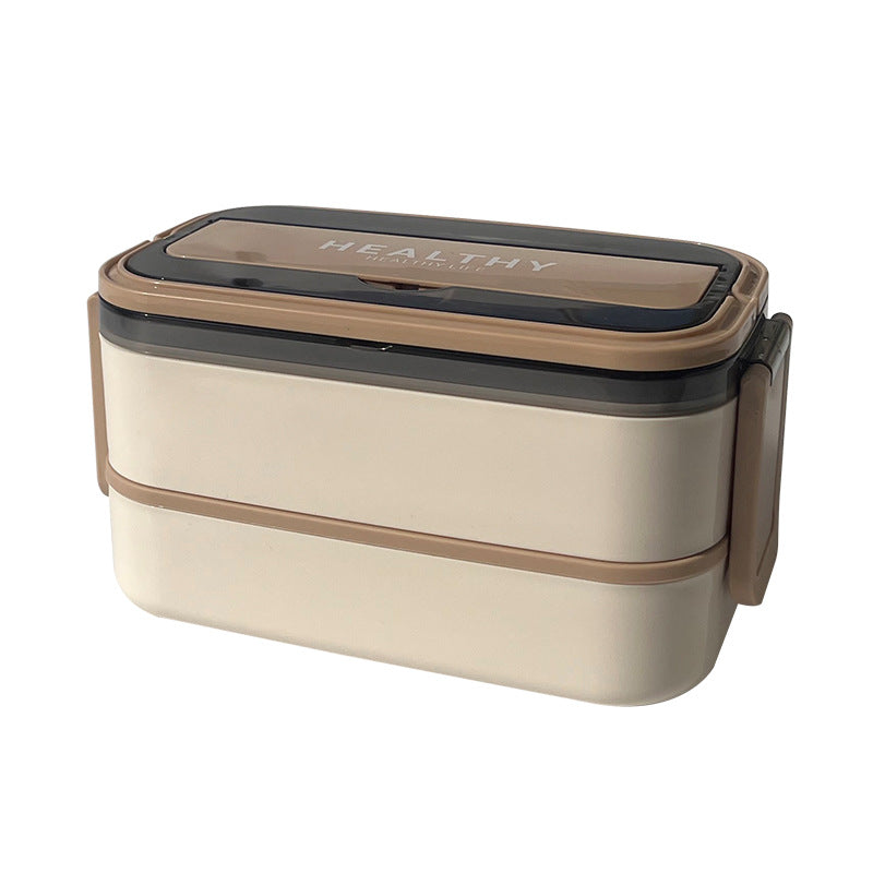 304 stainless steel insulated lunch box with plastic compartment, two-tier 316 bento box for students and office workers, microwave safe