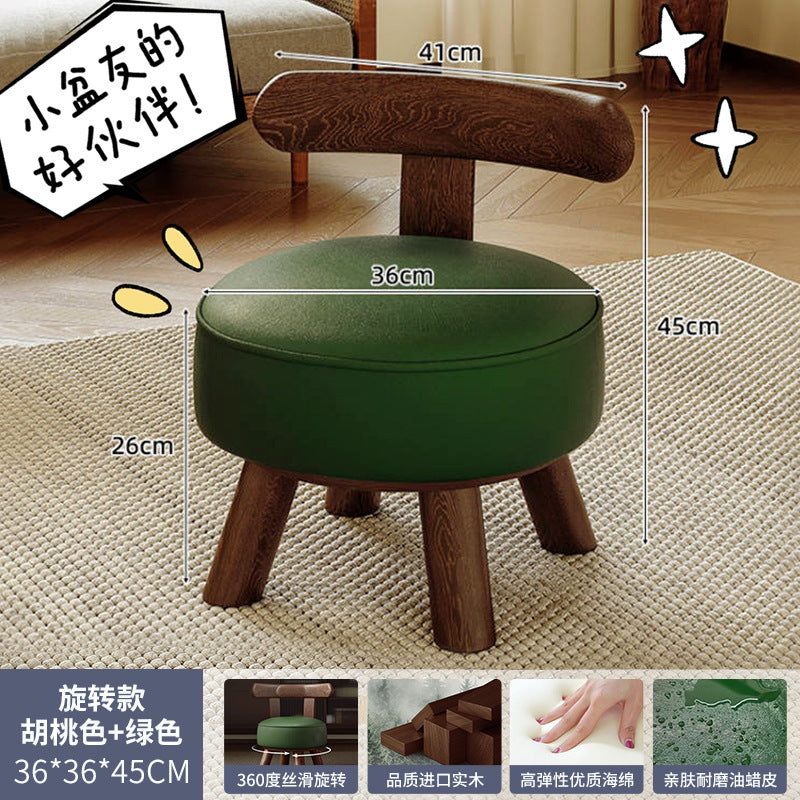 Children's solid wood rotating small chair Door shoe changing stool Coffee table bench Sofa stool Living room small stool Household low stool