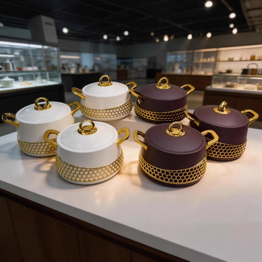 High-end light luxury cross-border insulated lunch box 3pcs food warmer 2l-2.5l-3l hot-selling insulated tableware