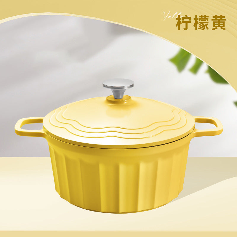 Household double-ear pot enamel pot non-stick pot stew pot popular large-capacity soup pot high-looking stew pot spot wholesale