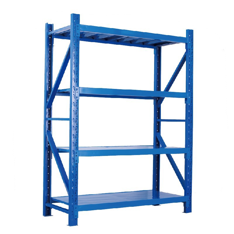 Shelf Storage rack Shelf Balcony Household floor storage rack Angle steel warehouse cargo rack Blue light shelf