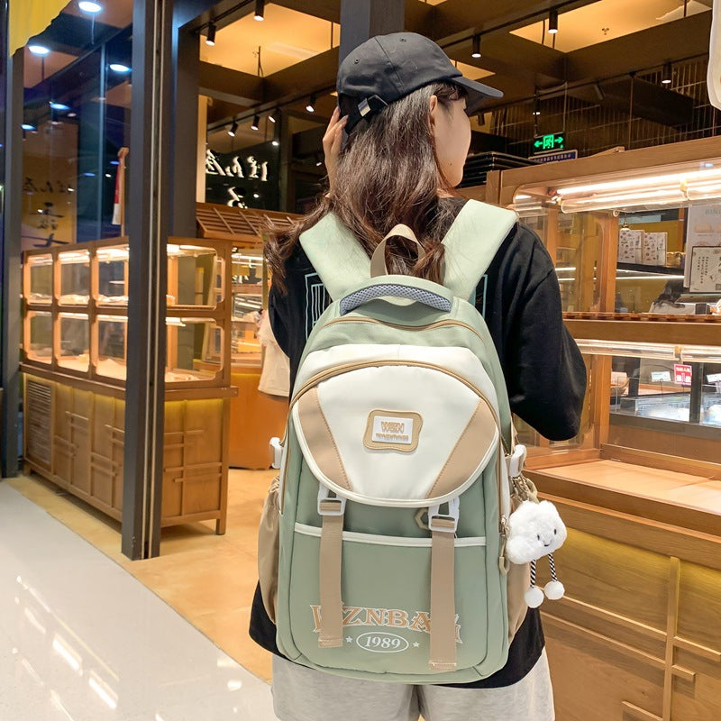 School bag for girls, junior high school students, middle school students, large capacity, versatile burden reduction, fashion trend, high school college students, backpack