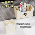 Wall-mounted disposable face towel storage box for bathroom vanity - soft cotton facial tissue & wipe organizer
