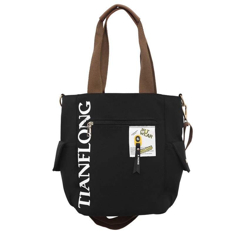 New Japanese large-capacity bag, casual and versatile women's shoulder bag, student class commuting messenger handbag
