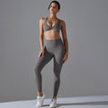 New high-waisted, butt-lifting, body-hugging, barely-there yoga outfit with sexy push-up bra sports bra set for running and fitness