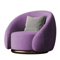 Accessible luxury curved rotate sofa chair cream style lazy sofa living room balcony casual chair single fabric chair b&b