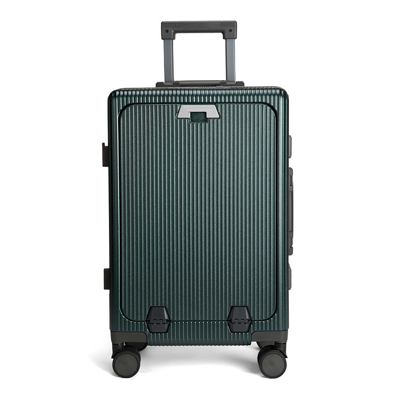 Front open aluminum frame suitcase 24 trolley case universal wheel travel bag 20 inch boarding case high value password box