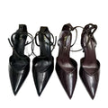 Za2025autumnew arrivalelegant pointed toe high heelsfashioneasiest for match toe capflats belt buckle stiletto flats women
