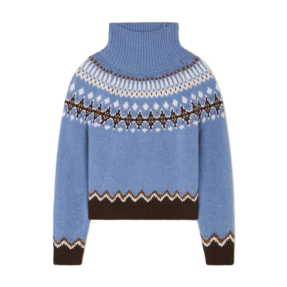 fall/winter high neck jacquard sweater - european & american retro color block ethnic style knit top - fashionable, loose fit, warm top