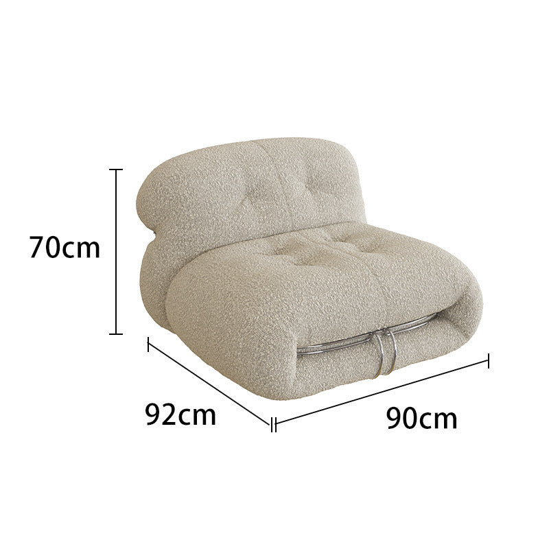 Sofa wabi-sabi style creative lazy sofa for home living room cashmere steel teeth bedroom hippopotamus single sofa chair