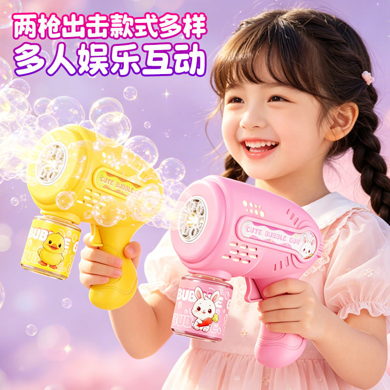 Kids' bubble machine handheld gatling bubble gun cartoon automatic bubble blower children's toy gift wholesale