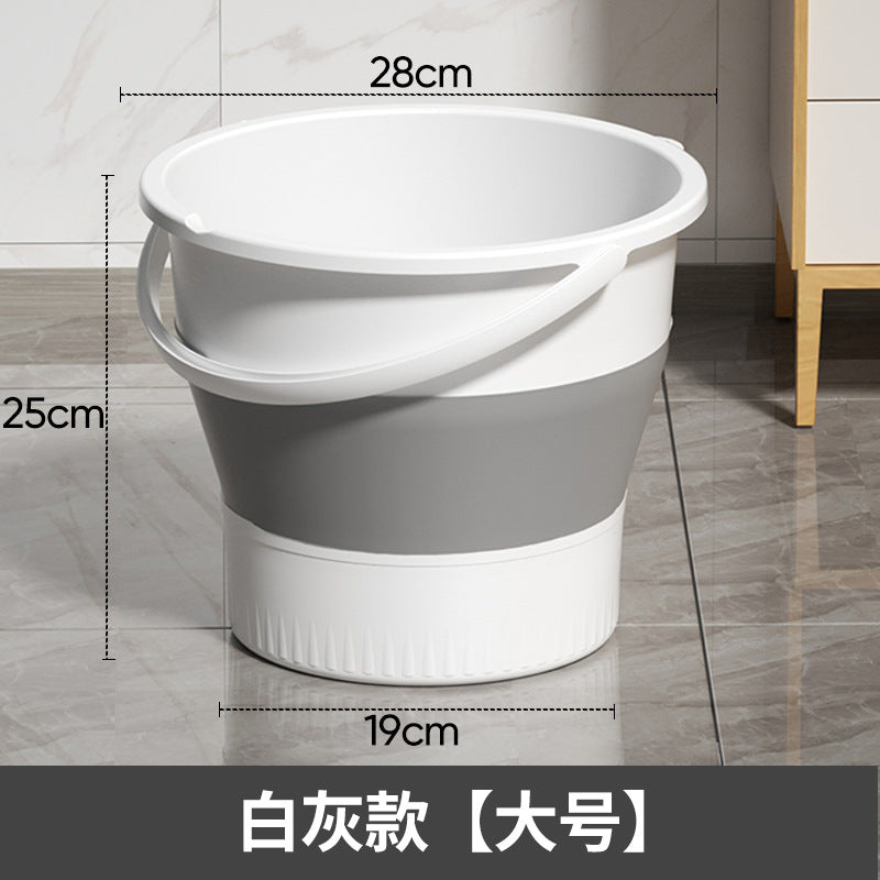 Collapsible water bucket - outdoor fishing bucket, available in small and large sizes, car travel, car wash bucket, portable thickened handheld plastic bucket for home use