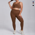 plus size high elastic yoga fitness wear women's brushed nude yoga wear suit running bubble wrap sportswear