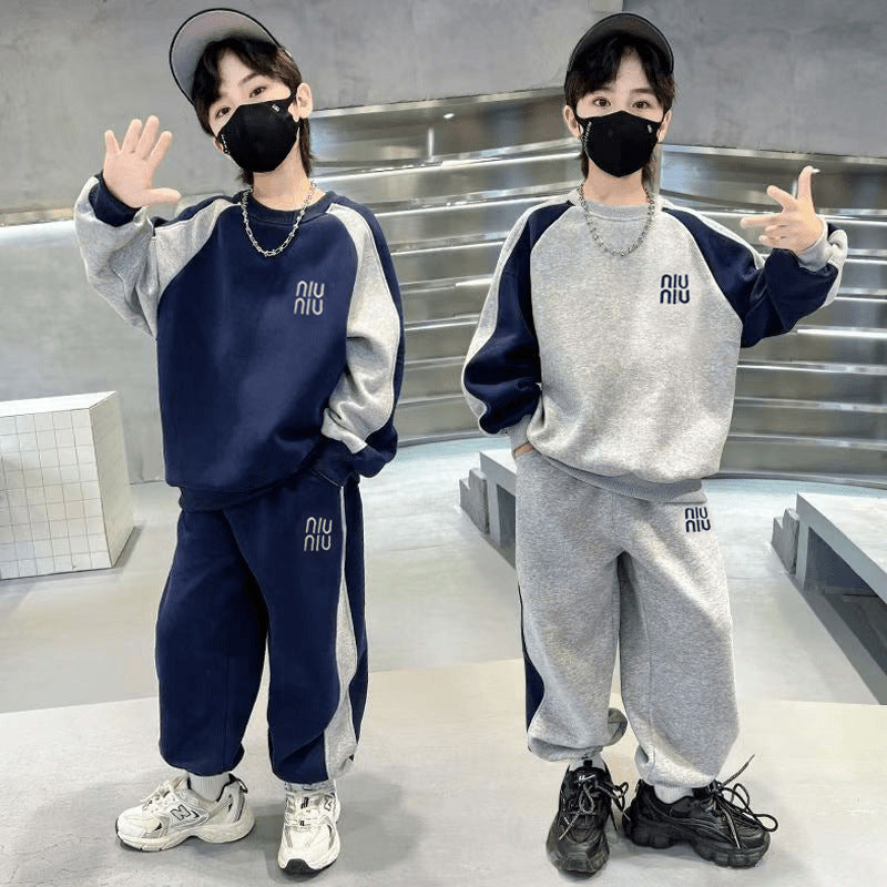 Boys' spring  new collection: stylish korean-inspired two-piece outfit for older boys - cool, trendy, and fashionable spring/autumn look