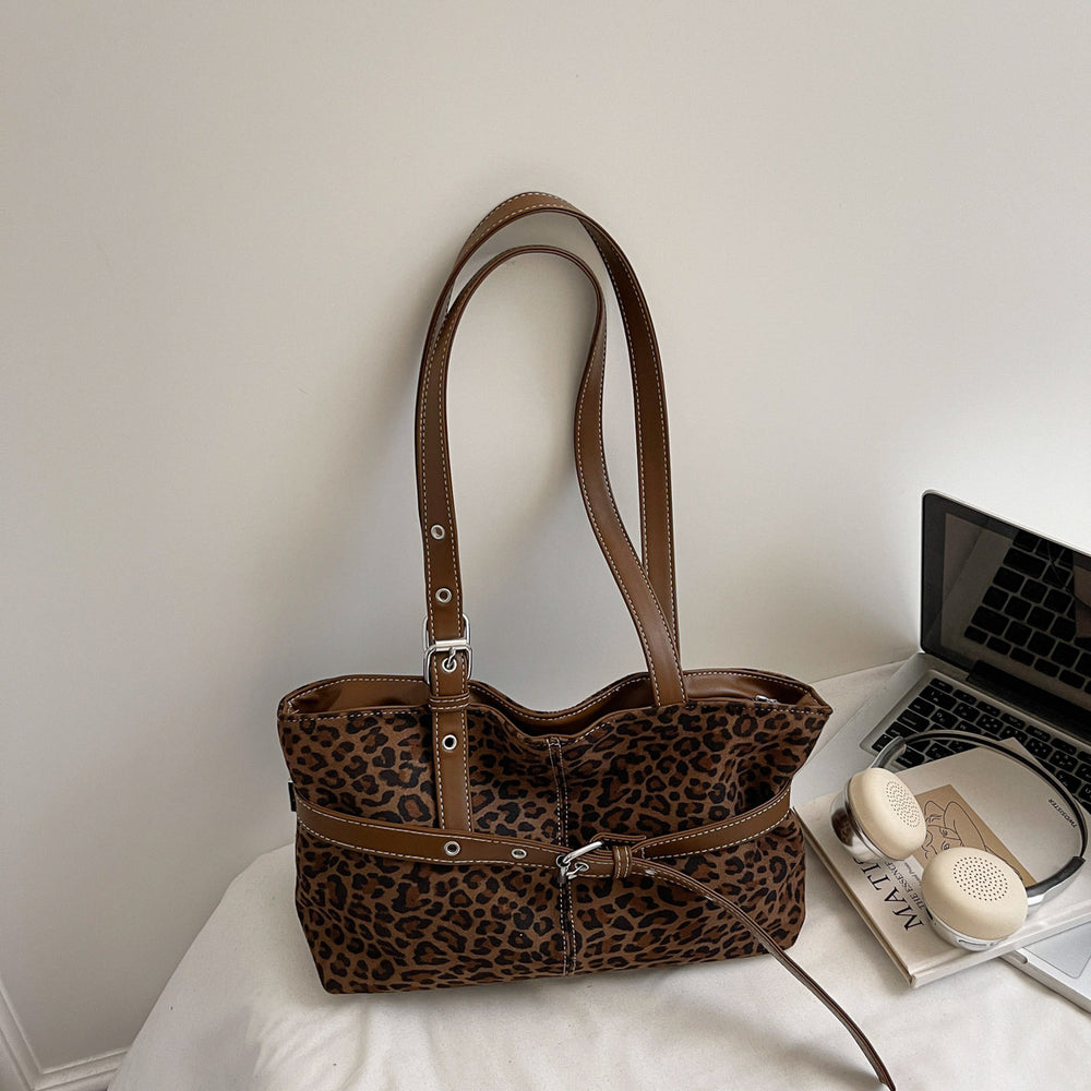 2025 new autumn/winter women's retro leopard print handbag - versatile shoulder bag, light luxury texture, perfect for work and commuting
