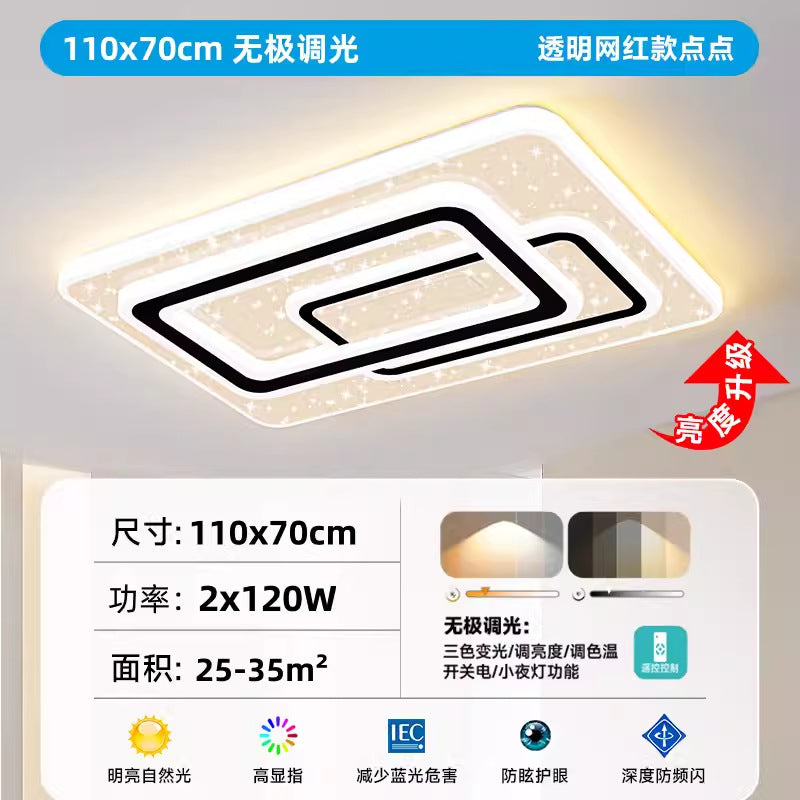 2025 new simple modern atmosphere led living room main light full of stars master bedroom dining room light whole house lighting