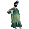 Boys' summer outfit set: trendy & stylish  new collection - cool & edgy summer sportswear for mid-to-large children