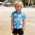 Factory direct wholesale children's floral shirts - perfect for songkran festival, southeast asian water festivals, kids' beach vacations, and casual short-sleeve wear