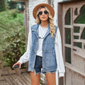 european and american clothing cross-border e-commerce  new loose denim vest waistcoat casual tank top  trend