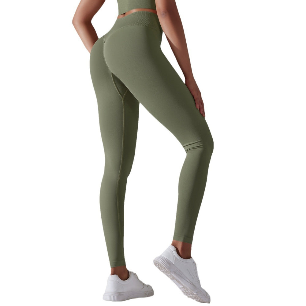 European and american new seamless yoga outfit sexy open-back workout set high-waisted butt-lifting leggings running fitness set