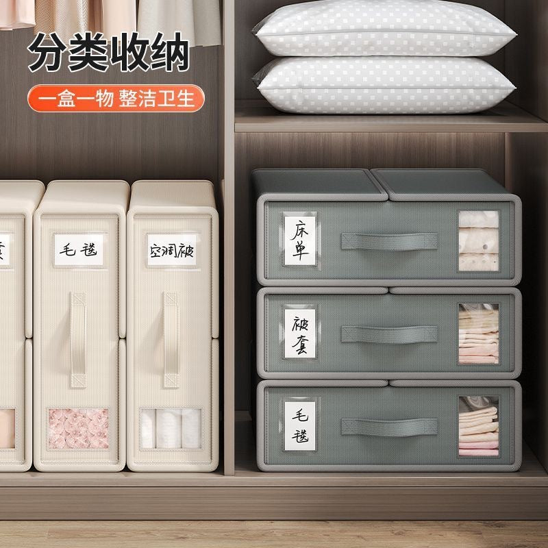 Fabric Clothing Sheet Four-piece Oxford Cloth Thickened Window Storage Box Bedroom Household Large Capacity Storage Box