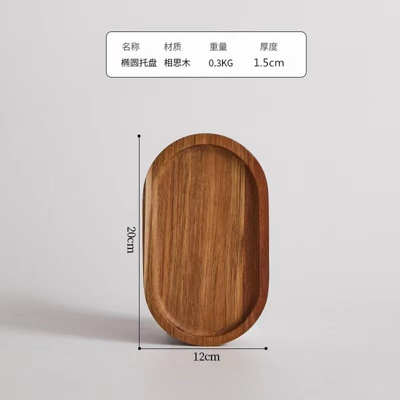 acacia wood tray - household kitchen fruit, vegetable, bread, and deli food sorting tray - suitable for kitchens and restaurants