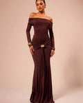 fall/winter new european and american style women's fashionable elegant one-shoulder solid color long sleeve bodycon mini dress