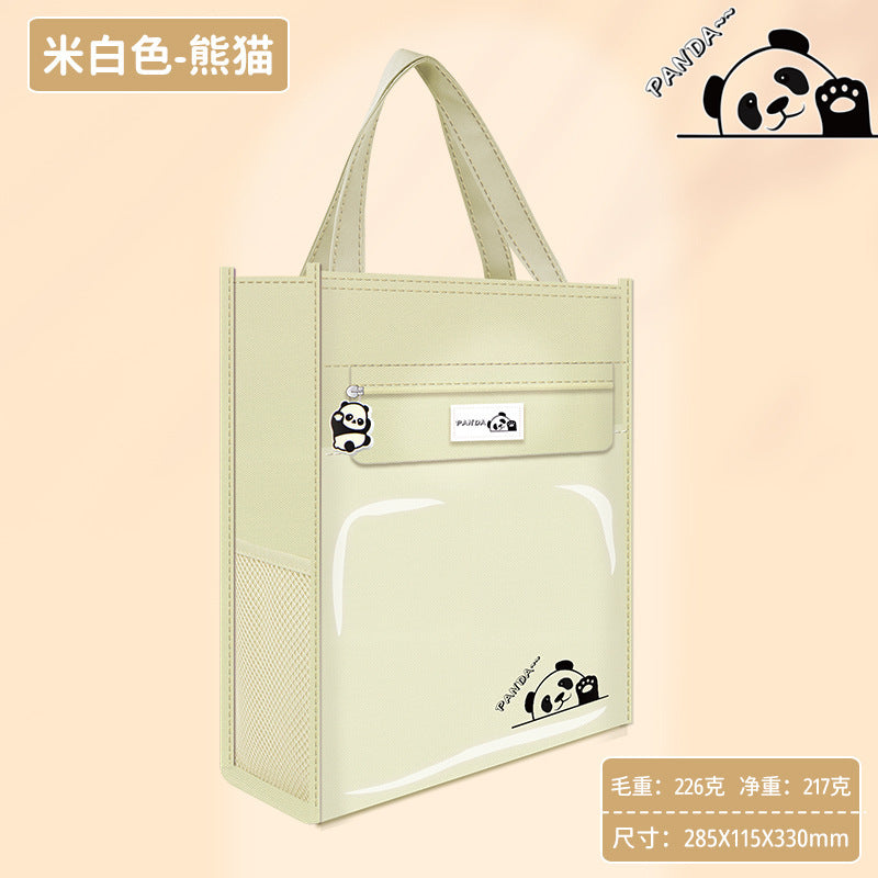 Kapibara bag tutoring bag, primary school student tote bag, book bag, large capacity canvas tutoring file bag, desktop storage