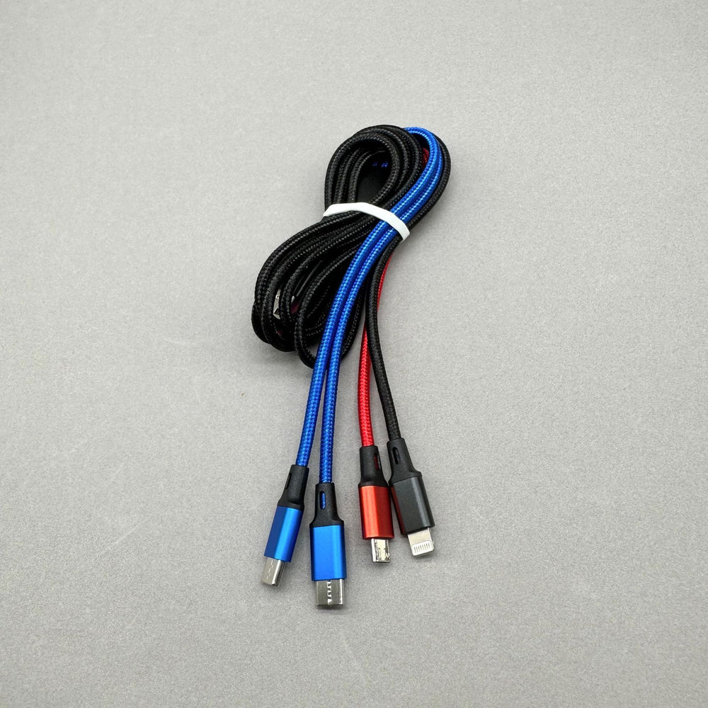 One-to-four data cable suitable for apple and huawei mobile phone fast charging cable power bank earphone charging cable braided cable wholesale