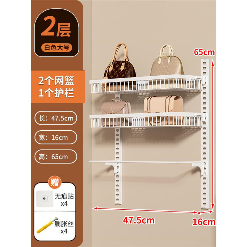 No-drill door back organizer, narrow gap wall-mounted multi-tier shelf, bathroom wall storage rack, toilet cabinet side organizer