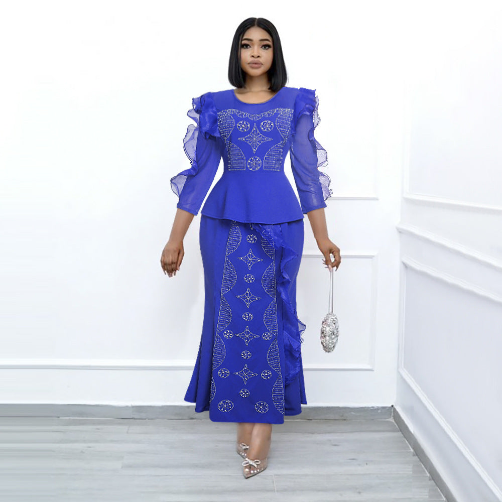 Fashionexport african women's clothing  private server socialite silmdresstwo-piece settopsskirt