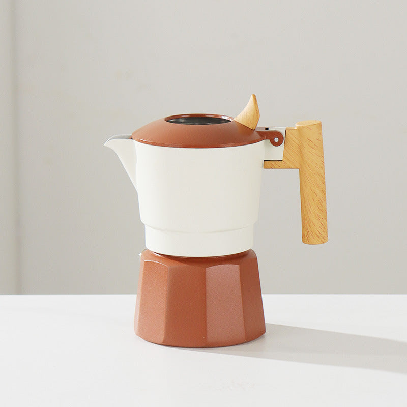 Fourth-generation double valve moka pot - stylish, portable espresso maker for outdoor camping and home use