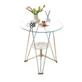 Round modern coffee table movable tempered glass living room for home round table casual tableaccessible luxury small apartment ins