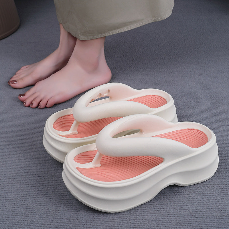 New eva platform flip-flops for women - summer outdoor wear, beach-friendly, fashionable, non-slip, soft sole sandals
