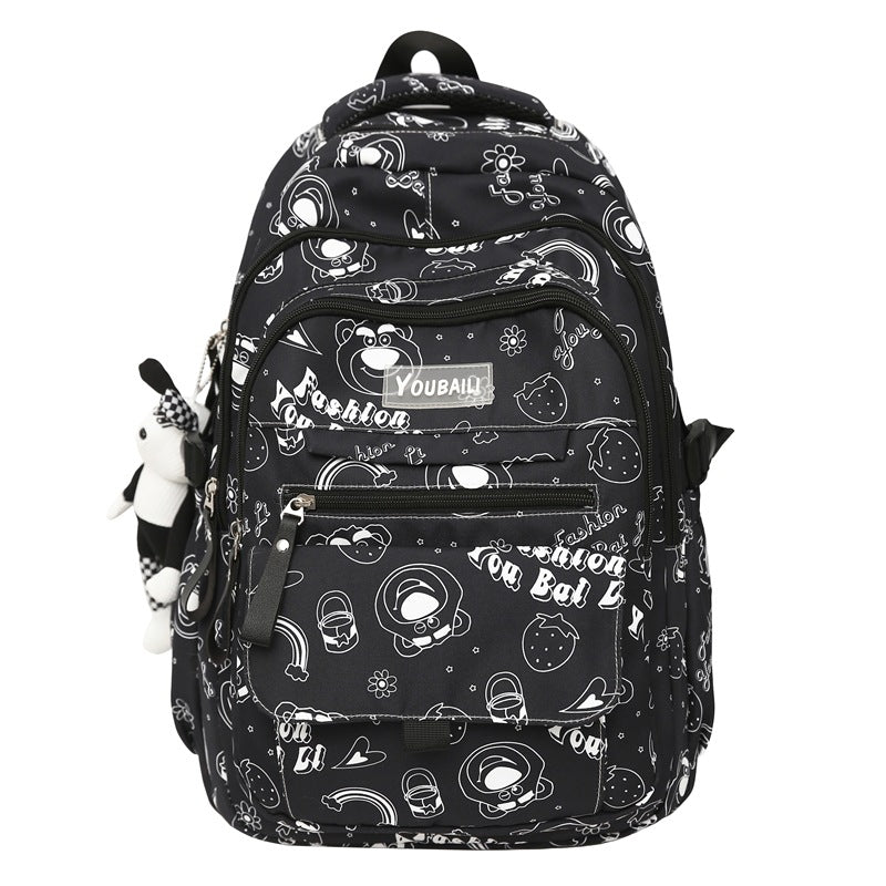School bag for primary school students in grades 3-9, large-capacity and lightweight backpack 2024 new high-value backpack for junior and high school students