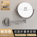 Bathroom retractable makeup mirror wall hanging punch-free bathroom toilet hotel foldable magnifying beauty makeup