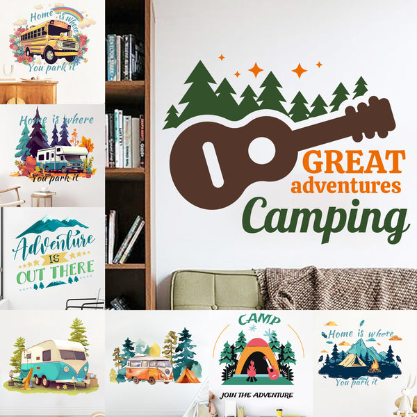 Cross-border   outdoor scene camping wall sticker family vitality atmosphere beautification decorative sticker