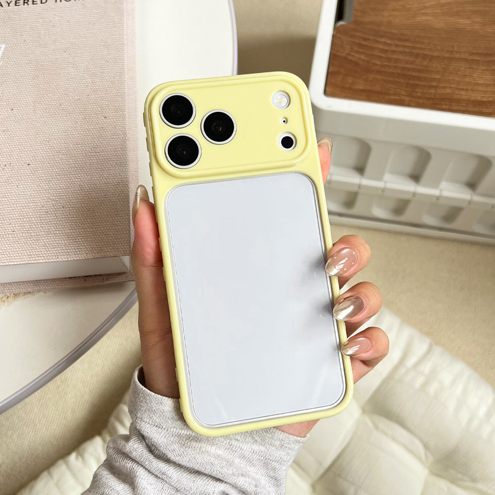 Side heart transparent back panel compatible with apple iphone 17 case - macaron six-color minimalist fresh iphone 18 protective cover