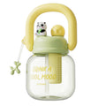 Cartoon kids water cup double drink carrying kettle large capacity high appearance portable big belly straw cup high temperature resistant plastic cup